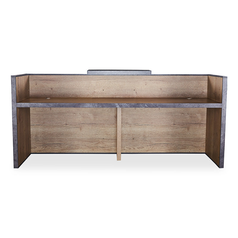 DEWITT Reception Desk 2.4M - Tobacco & Dark Concrete