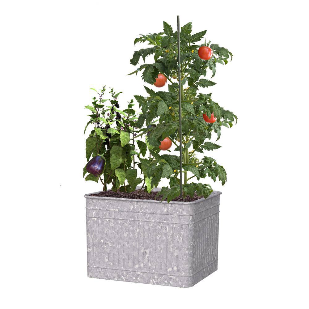 Panacea Vintage Galvanized Metal Square Raised Garden Planter 83476