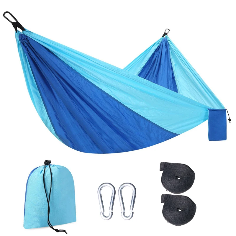 OEM 210T Nylon single double outdoor hiking Nylon Portable sewing hanging Parachute Camping Tent Hammock bed