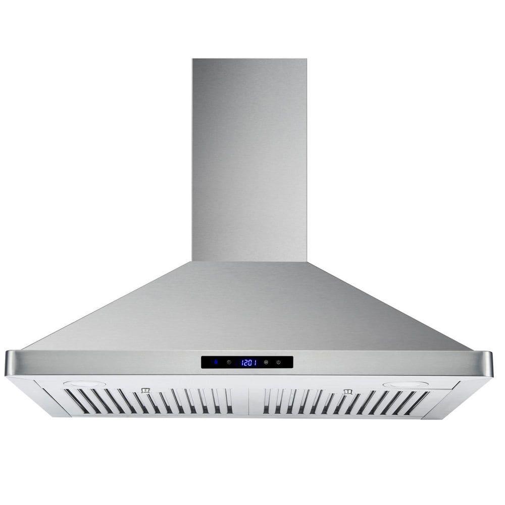 Edendirect 30 in Ducted Range Hood 700CFM Wall Mount Stainless Steel Touch Control 3speed Stove Vent with LightSilver