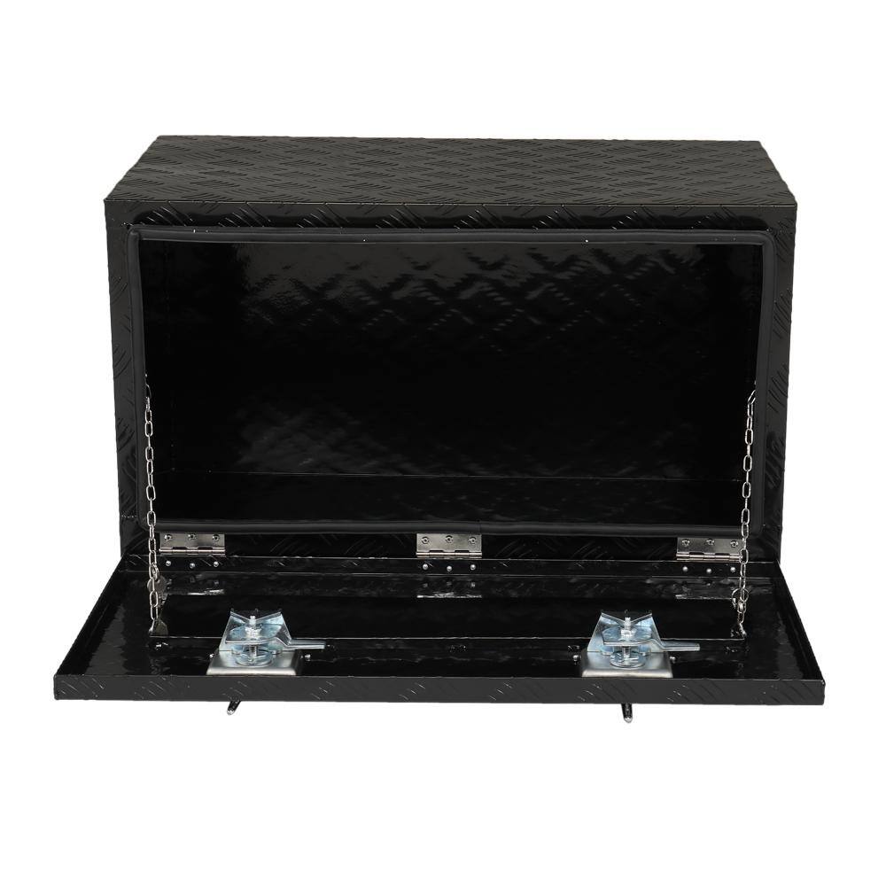 Karl home 30 in. Black Diamond Plate Aluminum Underbody Truck Tool Box Double Lock with Key 280431681522