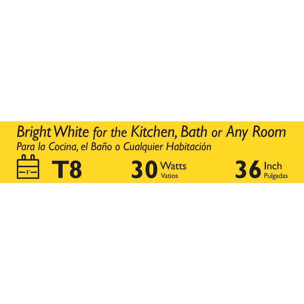 Philips 30-Watt 3 ft. Linear T8 Fluorescent Tube Light Bulb Bright White (3000K) (1-Pack) 543355