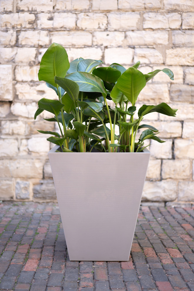 Pro Series Linear Grooved Planter  30 quot  Transitional   Outdoor Pots And Planters   by Veradek  Houzz