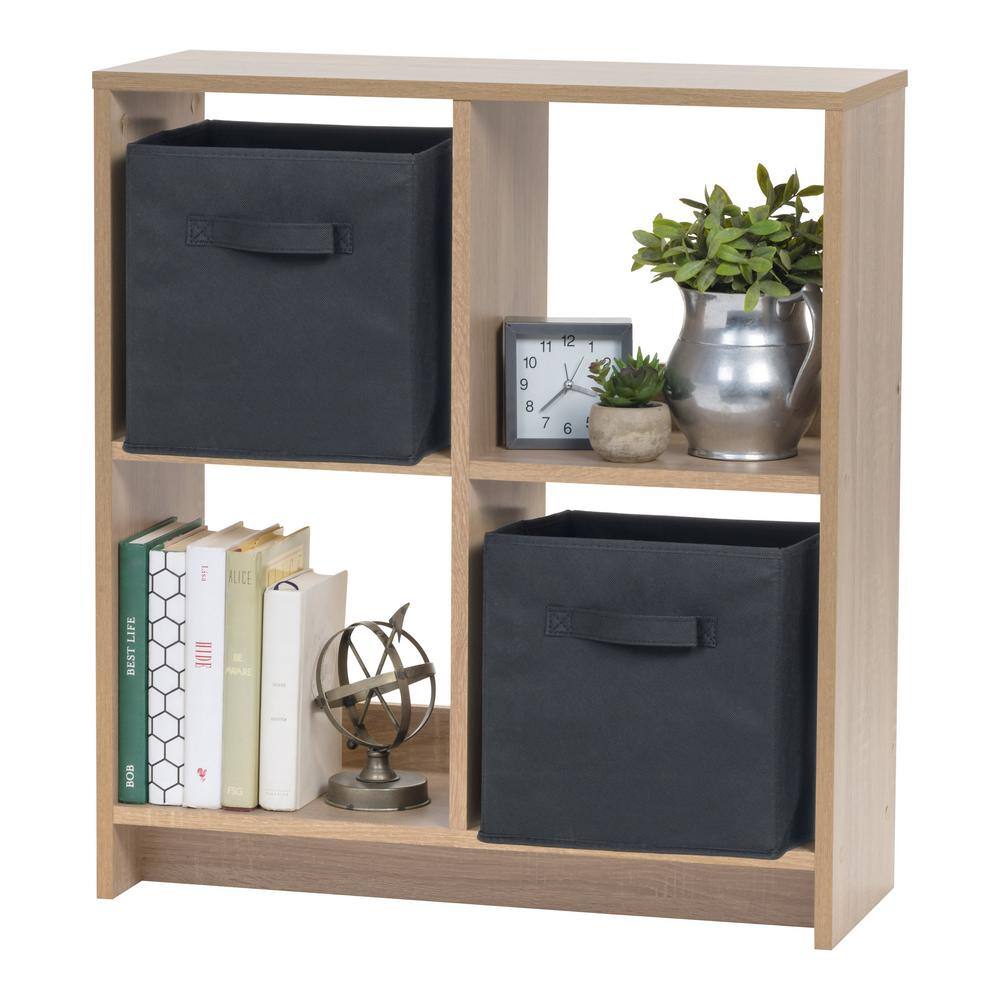 IRIS 29.8 in. H x 27 in. W x 10 in. D Ash Brown Heavy-Duty Decorative 4 Cube Organizer 596359