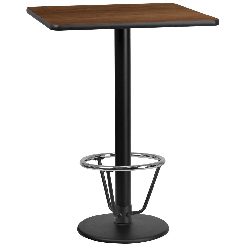 30'' Square Laminate Table Top with 18'' Round Bar Height Table Base