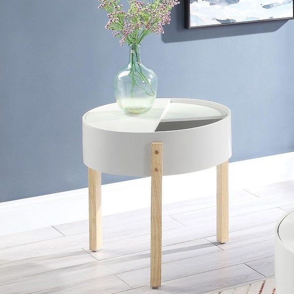 ACME Bodfish End Table in White and Natural