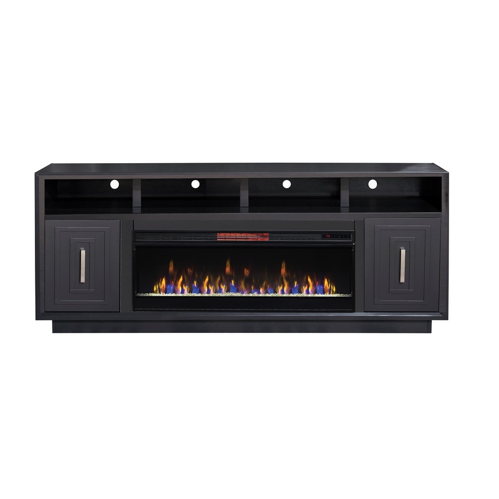 Bridgevine Home 83 inch Electric Fireplace TV Stand for TVs up to 95 inches  No Assembly Required