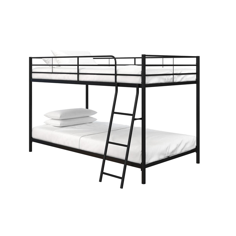 DHP Junior Twin Over Twin Low Bunk Bed for Kids in Black