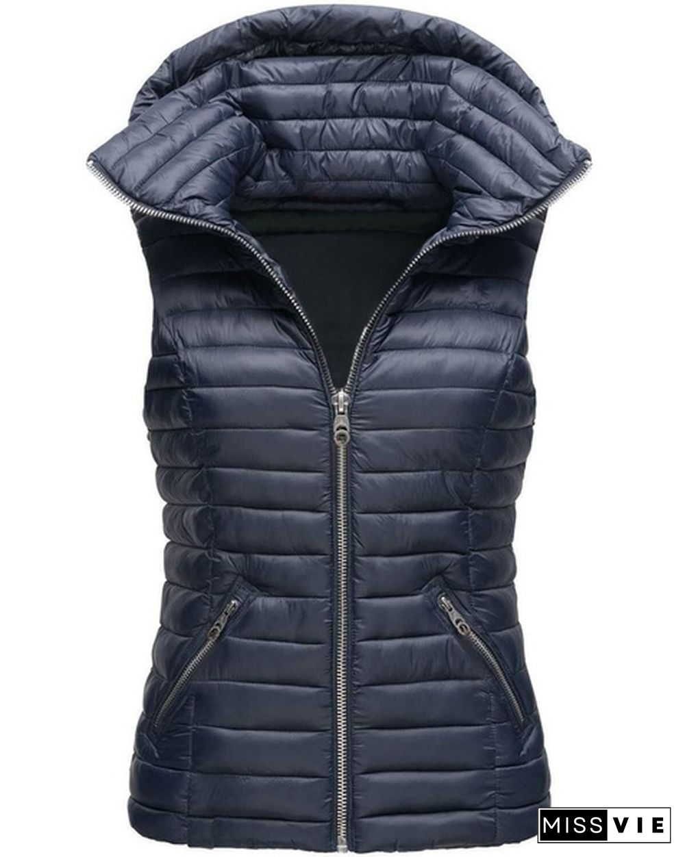 Women Winter Thick Slim Vest Hooded Jackets Waistcoat Top Warm Coat