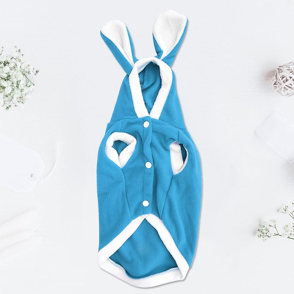 Warm Cute Rabbit Cloth Pet Winter Autumn Warm Hoodie Costumes Clothes For Dogs Cats(blue Xs)