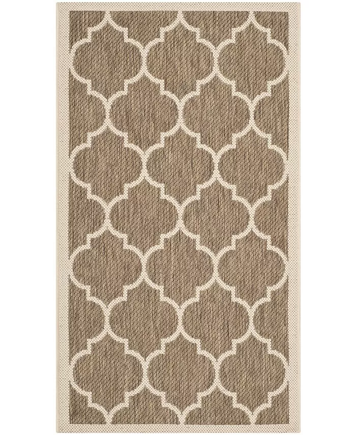 Safavieh Courtyard CY6914 Brown and Bone 2'7 x 5' Outdoor Area Rug