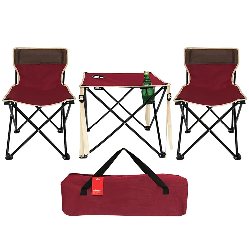 Wholesale Outdoor Camping Picnic Folding Portable Storage Table Chairs Three Pieces Set