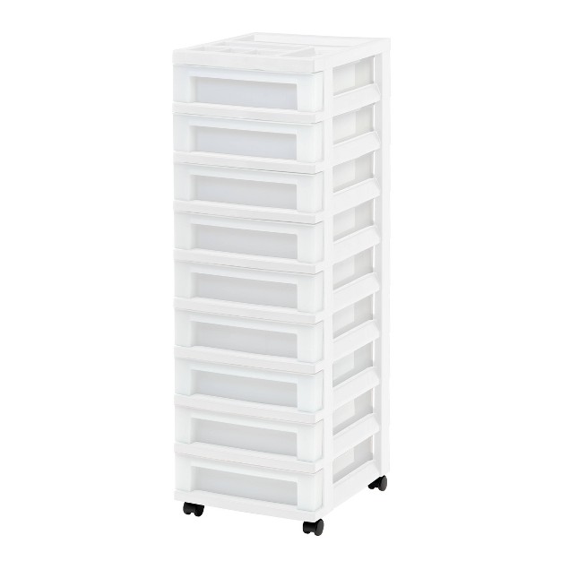 Iris Drawer Storage Cart With Organizer Top