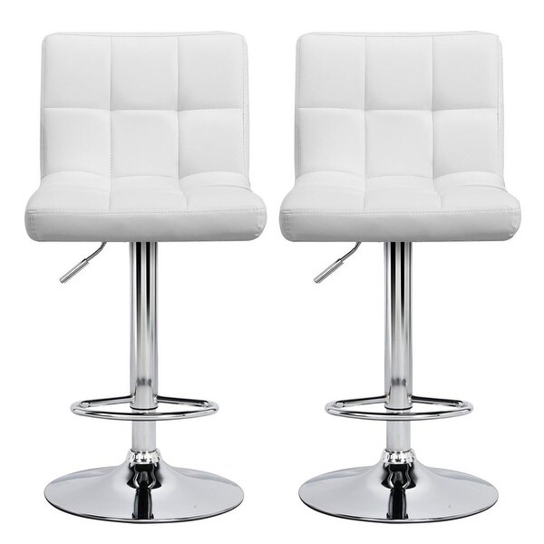 Yaheetech 2pcs Adjustable Modern Faux Leather Swivel Bar Chairs