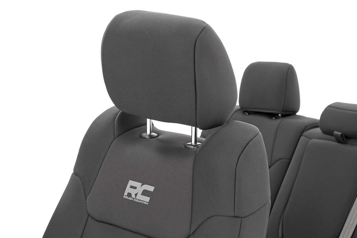 Rough Country Neoprene Seat Cover Set for 14-21 Toyota Tundra | CrewMax - 91027A