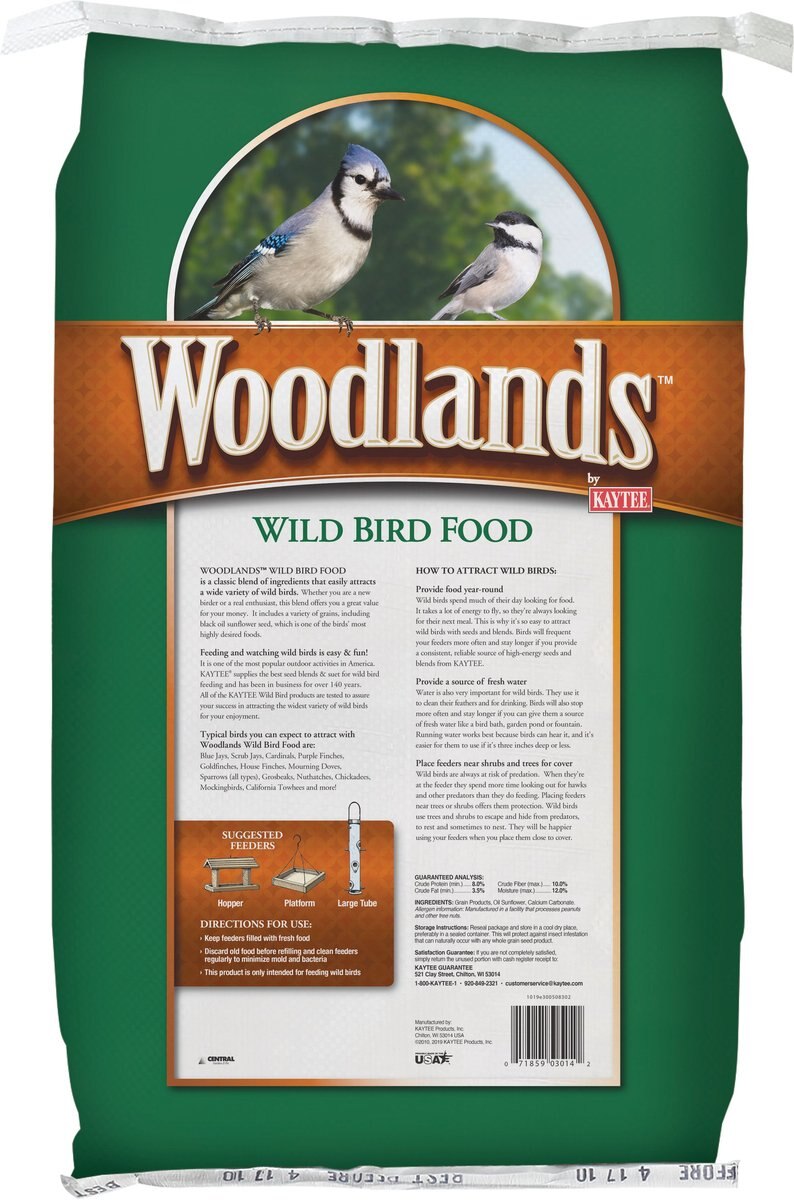 Kaytee Woodland Wild Bird Food， 20-lb bag