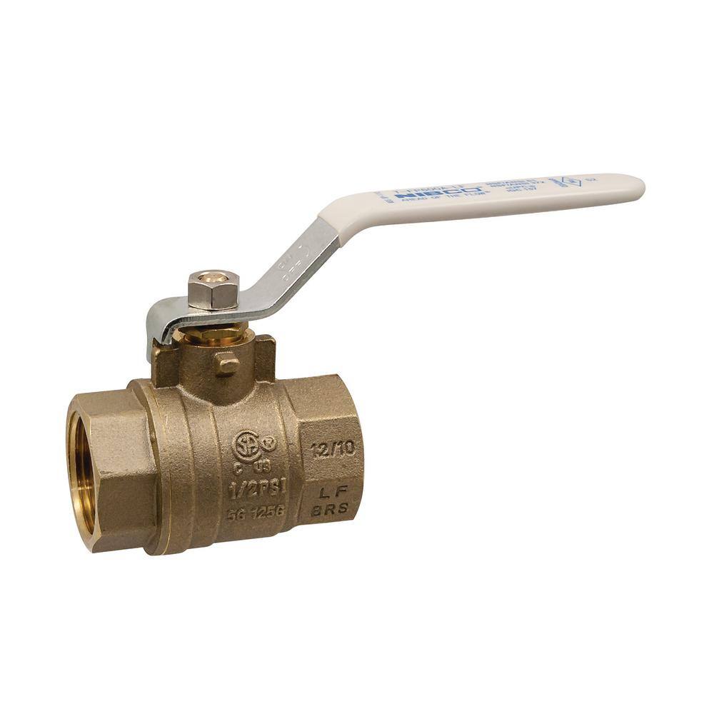 NIBCO 1 in. Brass Lead-Free Threaded Two-Piece Full Port Ball Valve TFP600ALF1