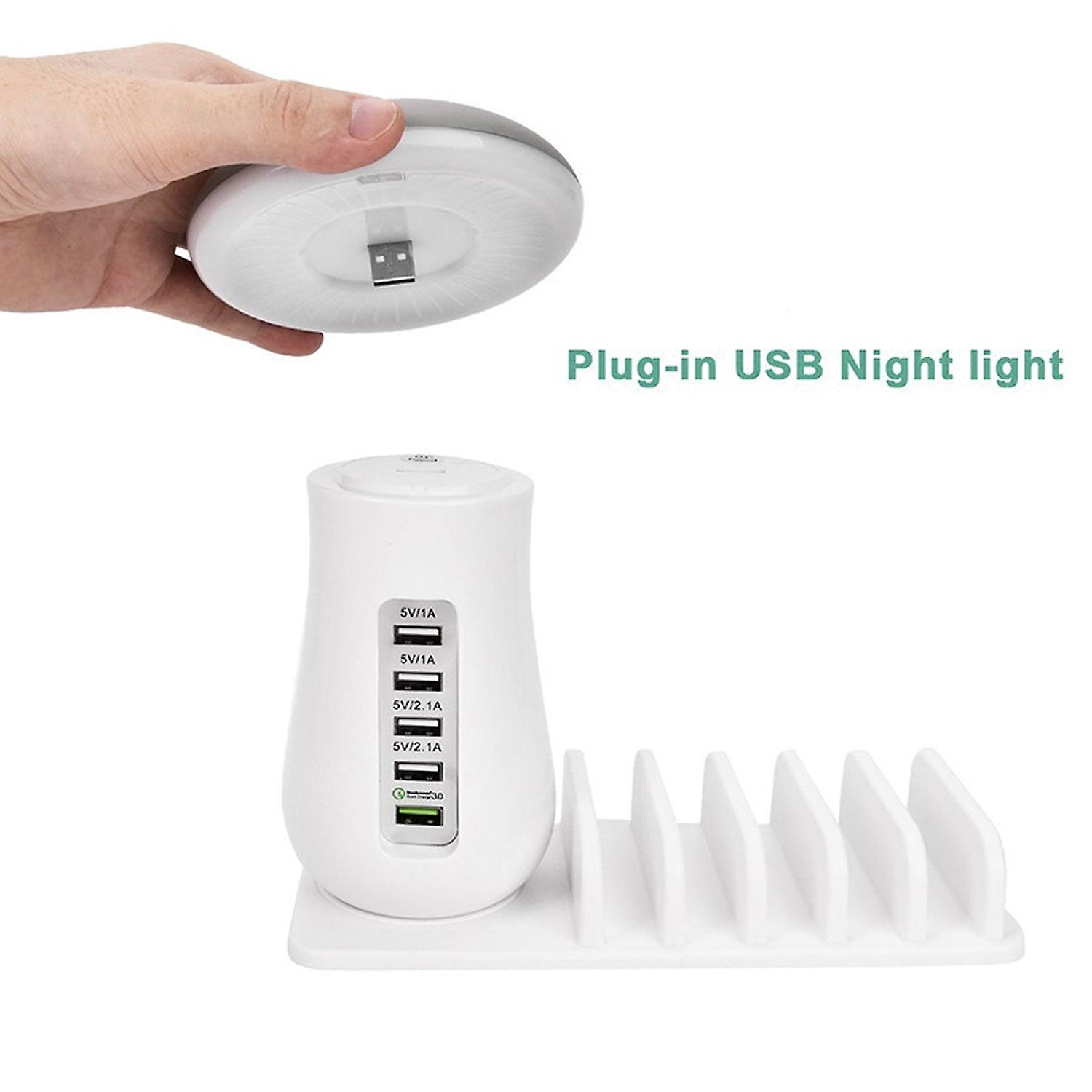 Mushroom led light lamp usb charging dock station organizer