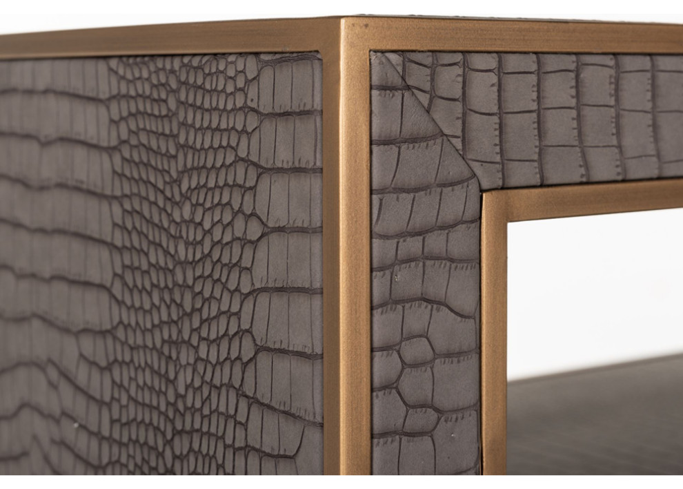 Patterned Leather Console  OROA Classio   Contemporary   Console Tables   by Oroa   Distinctive Furniture  Houzz