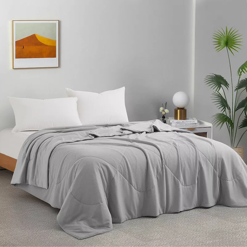 Unikome Reversible Oversize Blanket Waffle Design with 100% Silky Fabric for Hot Sleepers Comfort