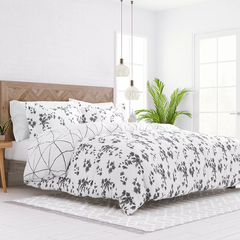 Home Collection Premium Ultra Soft Edgy Flowers Pattern Reversible Duvet Cover Set