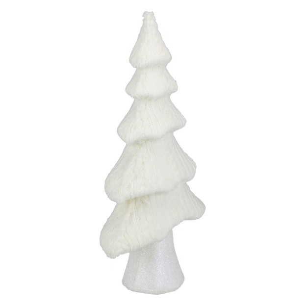 Cream Cable Knit Christmas Tree Tabletop Decoration