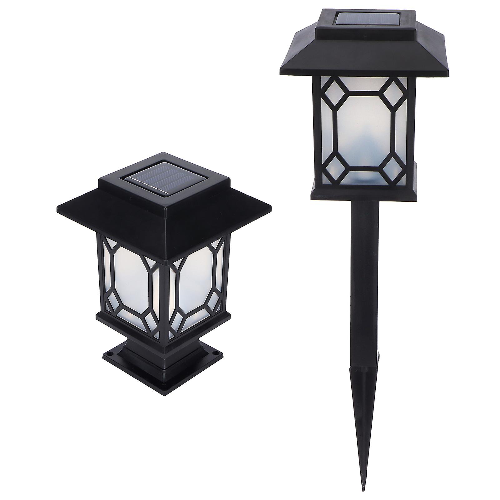 2set Led Lawn Light Waterproof Unique Solar Lamp Garden Patio Yard Pathway Decoration