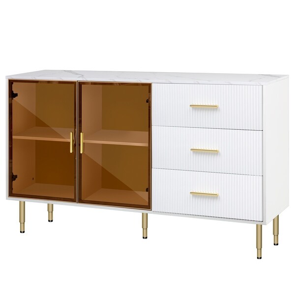 Sideboard Buffet Cabinet with Tempered Glass Doors