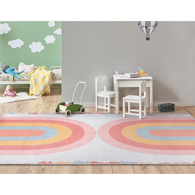 Well Woven Kids Crescent Rainbow Modern Area Rug