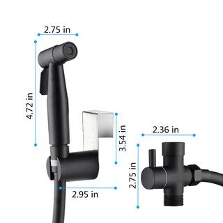 Amucolo Non-Electric Bidet Sprayer for Toilet Handheld Cloth Bidet Attachment Diaper Sprayer in. Matte Black YeaD-CYD0-6GJ