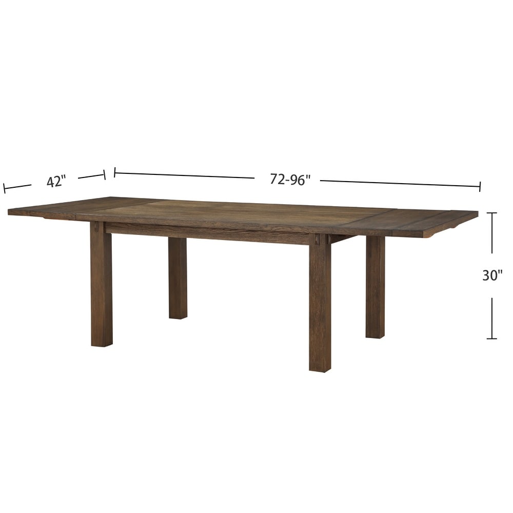 Rectangular Dining Table with Leaves in Dark Oak