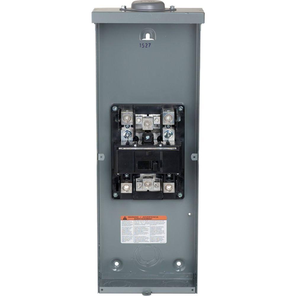 Square D QO 200 Amp 2-Pole Outdoor Circuit Breaker Enclosure with QOM2200VH Breaker QOM2E2200NRB