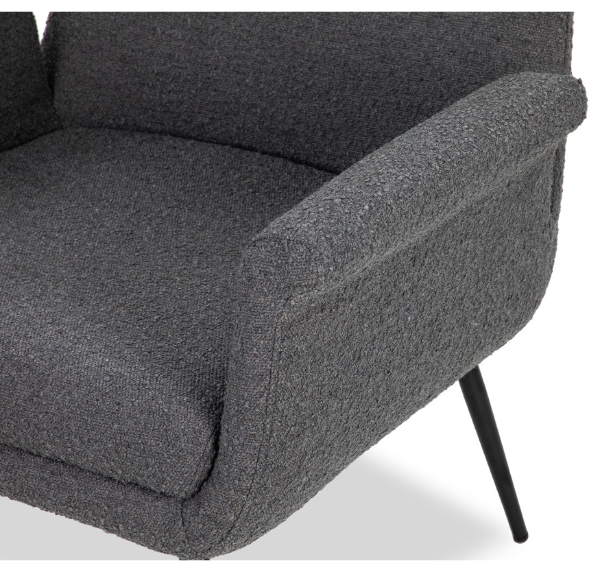 Dark Gray Boucl√© Occasional Chair  Liang  ampEimil Fiore   Midcentury   Armchairs And Accent Chairs   by Oroa   Distinctive Furniture  Houzz