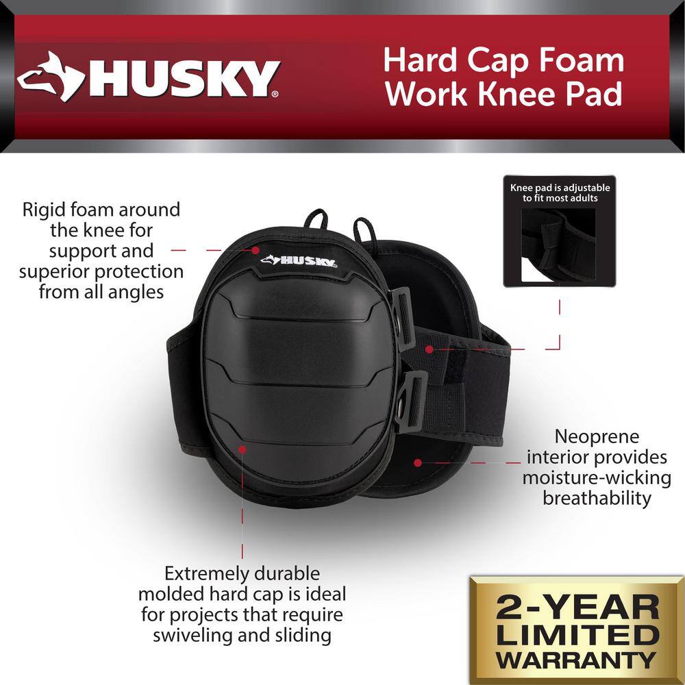 Husky Hard Cap Foam Work Knee Pad (1-pair) HD00114