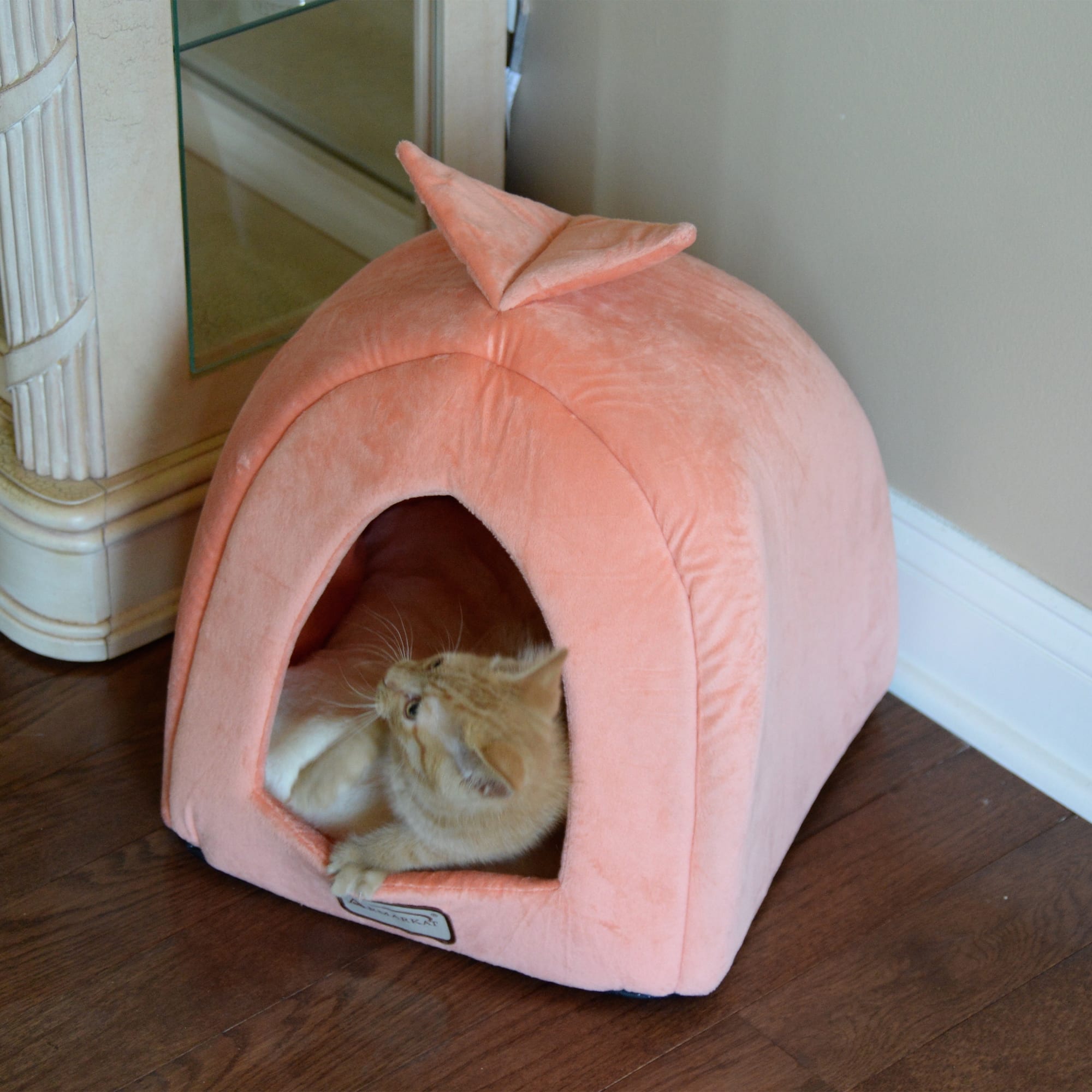 Armarkat Condo Cat Bed in Orange and Ivory， 14