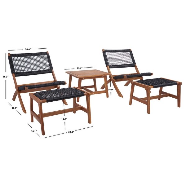 SAFAVIEH Casella Acacia/ Rope Outdoor Chair and Table Set