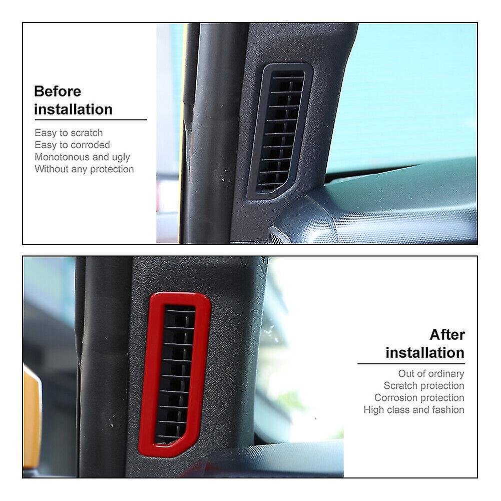 Car A-pillar Outlet Decoration Cover Frame For 2021 2022 Interior Accessories，abs Red