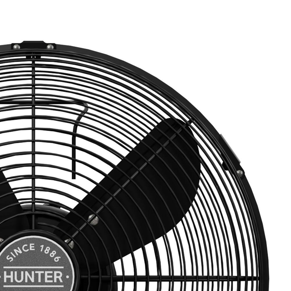 Hunter Classic 12 in. 3-speed Desk Fan in Matte Black with Non-slip Base and Easy-Carry Handle 97314