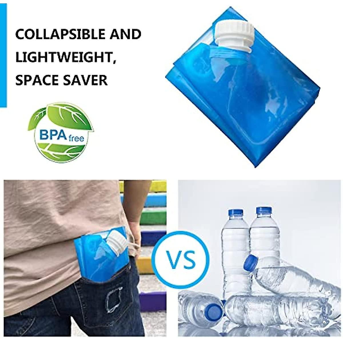 2pcs Folding Water Container  Outdoor Folding Drinking Water Bag Car Water Carrier Container For Sport Camping Hiking Picnic Bbq