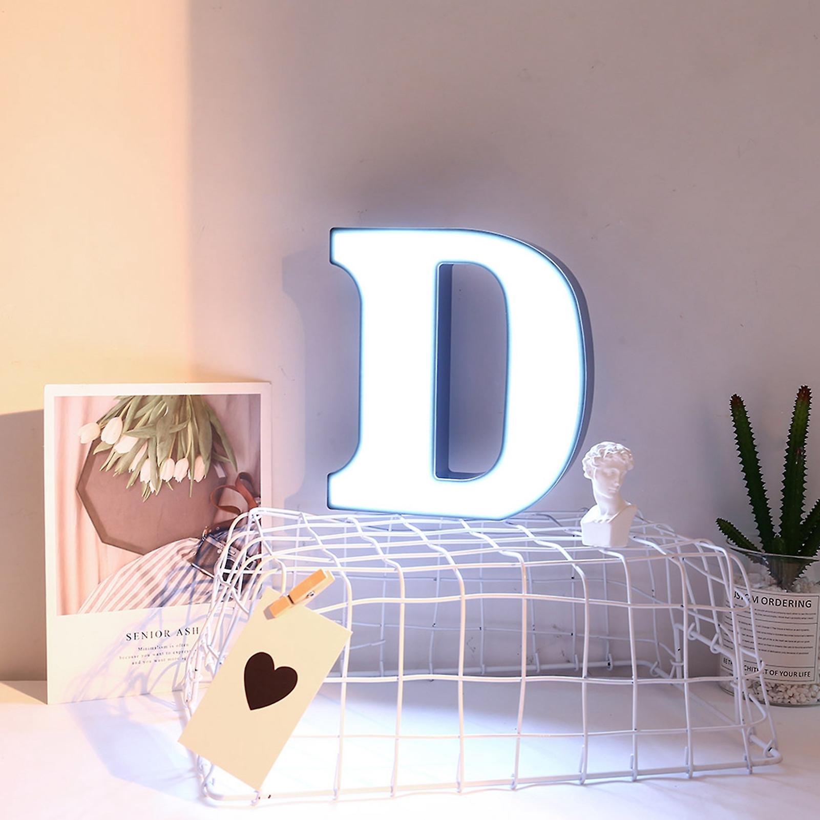 Plastic Led 26 English Alphabet Night Lamp Letter Shape Decoration Light For Birthday Propose Confessiond White Light