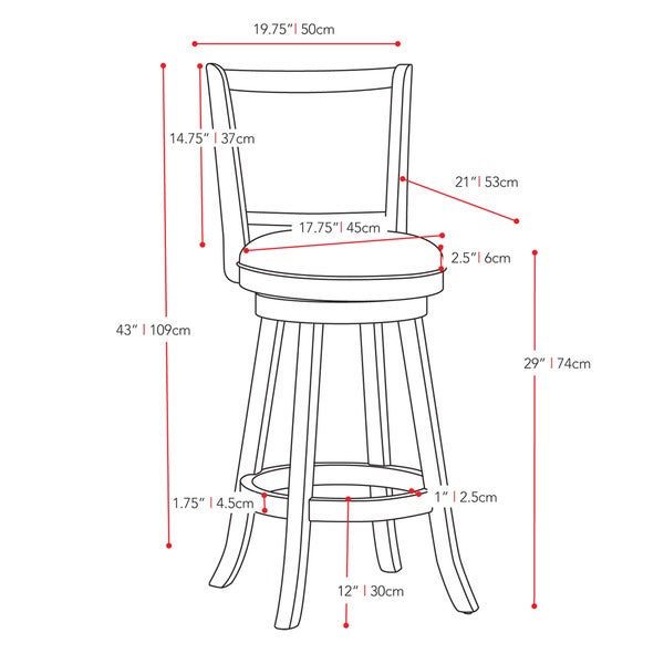 Woodgrove Bonded Leather Brown Wood Barstool (Set of 2)