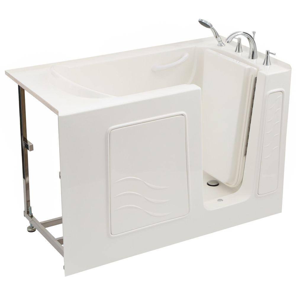 Universal Tubs Builder's Choice 53 in. Right Drain Quick Fill Walk-In Soaking Bath Tub in White B2653RWS