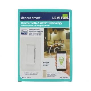 Leviton Decora Smart 600-Watt Single Pole Dimmer with Z-Wave Technology White R52-DZ6HD-2RW