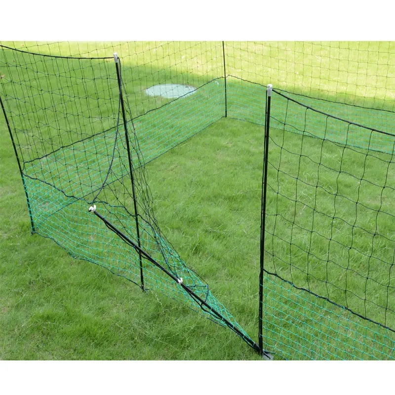 Easily assembled 12 meter poultry netting with fiberglass post and ground peg