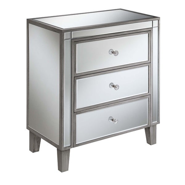 Silver Orchid Olivia 3-drawer Mirrored End Table