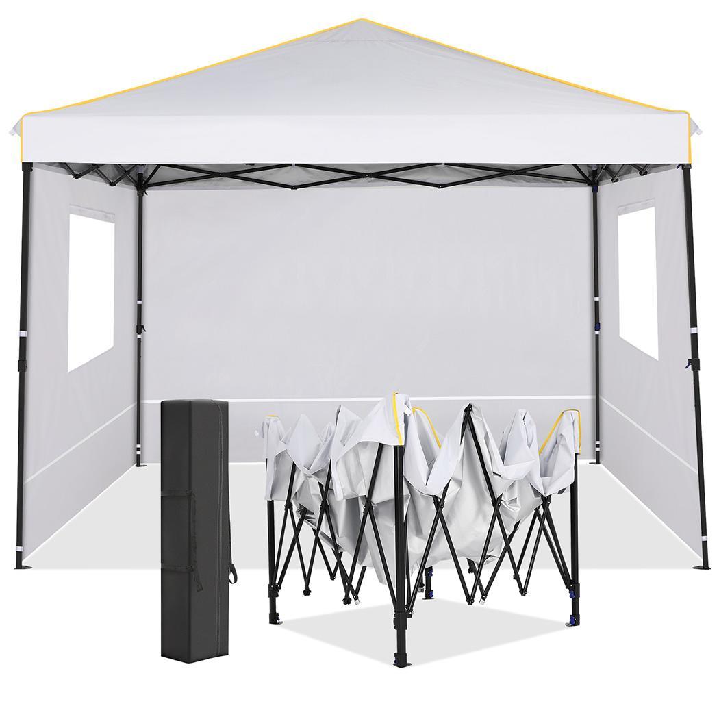 Likein 10x10 Ft Outdoor Canopy Tent, Pop up Tents Easy Setup Portable Shade Instant Folding with Carrying Bag and Height Adjustable and 4 Sidewalls, Clearance Sale - Gray