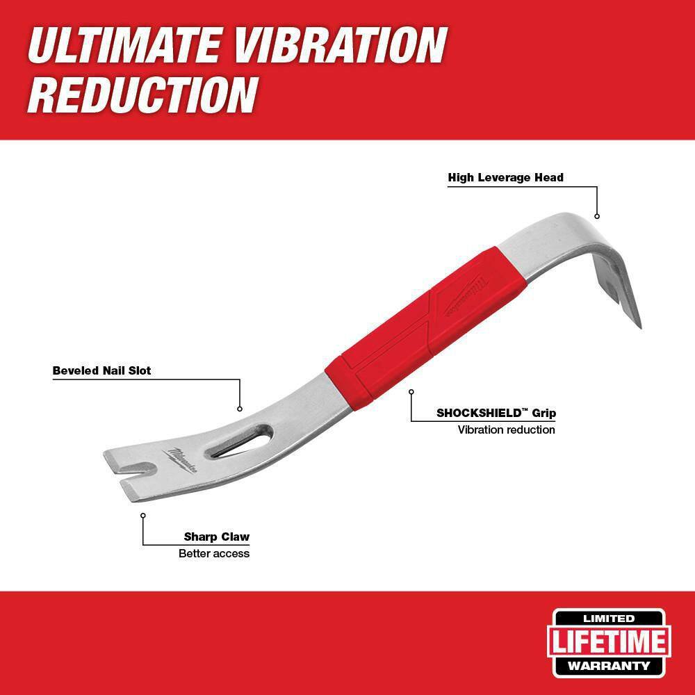 MW 22 oz. Milled Face Framing Hammer with 12 in. Pry Bar 48-22-9022-48-22-9034