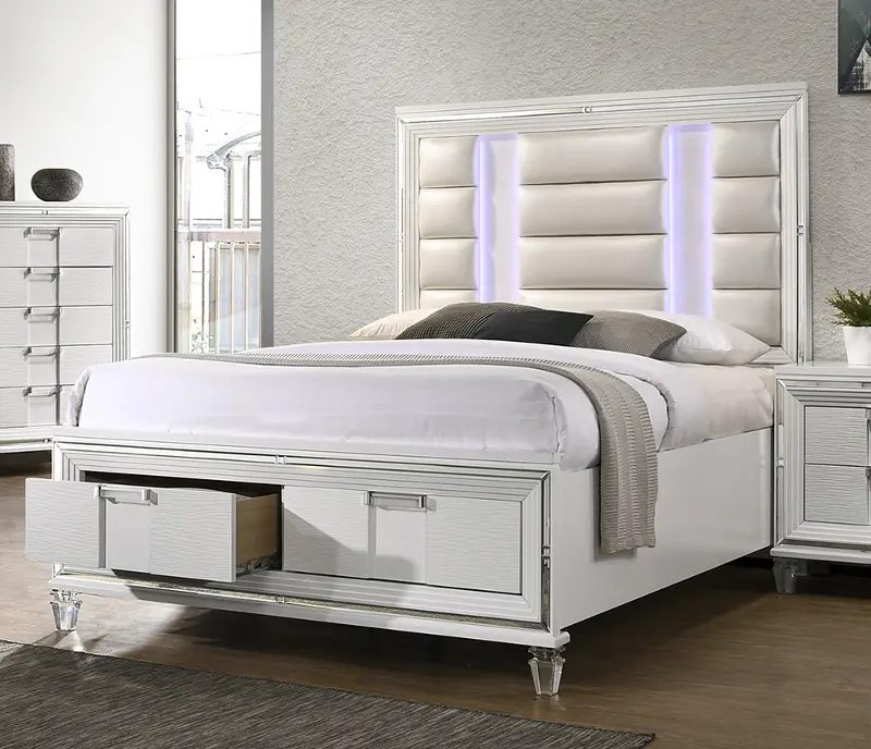 Posh White King Storage Bed