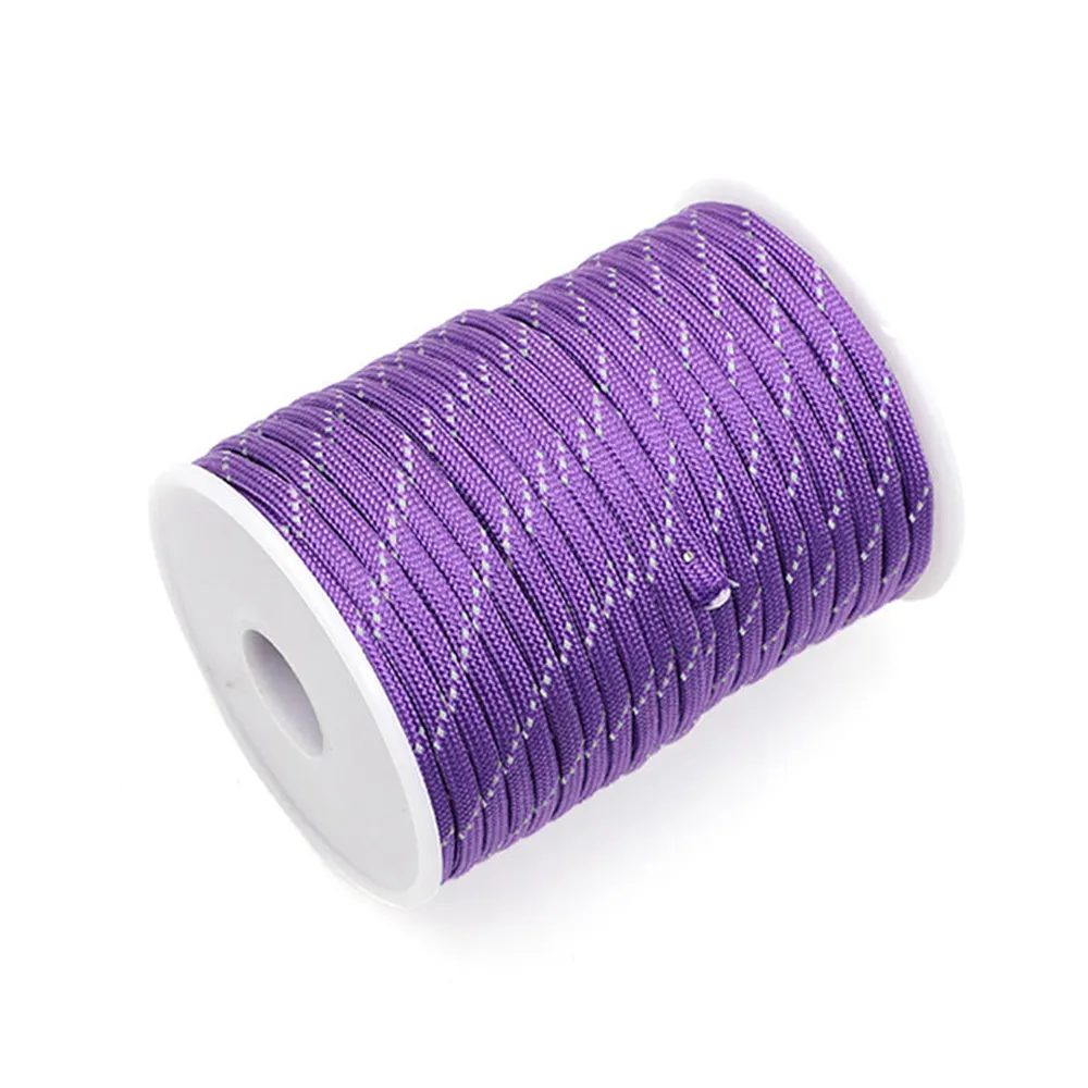 4mm Outdoor Camping Hiking Reflective Paracord Rope Each Spool 50Meters/100 Meters