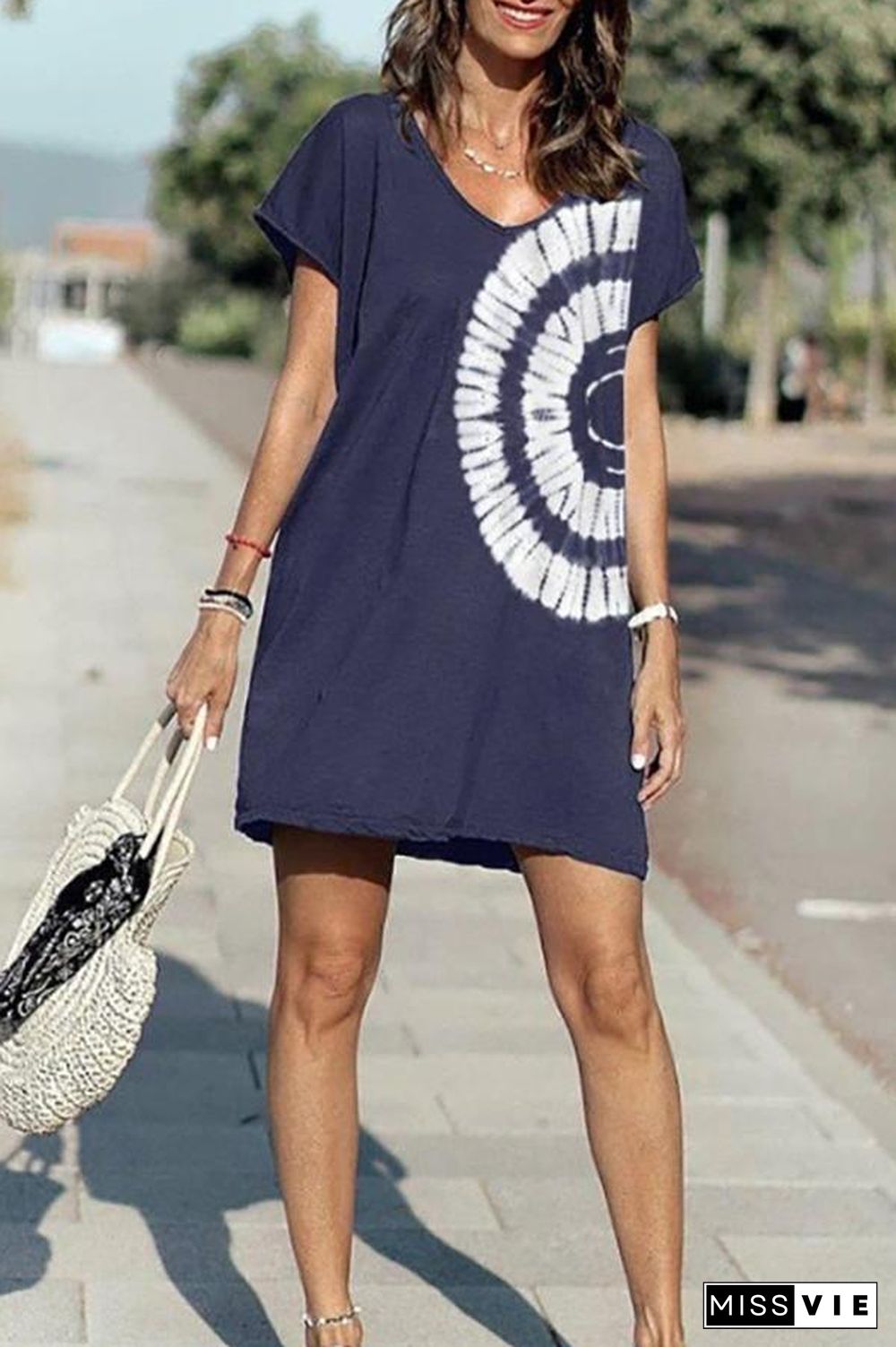 Round Neck Short Sleeve Dress